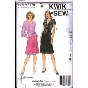 Kwik Sew 3179 Misses Wrap Top Skirt Sewing Pattern Size XS-XL Kerstin Martensson